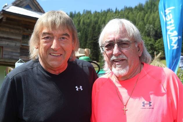 ORF Wenn die Musi spielt . Die Amigos ( Bernd und Karl-Heinz Ulrich ) am Rande des Künstlertreffs zum Musik Open Air Wenn die Musi spielt am 22.07.2016 auf dem Festgelände in Bad Kleinkirchheim.