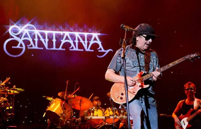 Aug. 01, 2010 - West Palm Beach, Florida, U.S - 1 August 2010: Carlos Santana performs on stage during the Universal Tone Tour at the Cruzan Amphitheatre, West Palm Beach, Florida. Mandatory - ZUMAx31_