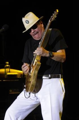 July 24, 2016 - Carlos Santana is an established artist in the world of music , exquisite guitar riffs and solos and evidenced by Rolling Stones , is considered one of the top 15 guitarists of all time. In more than 40 years of successful career, the Mexican composer has released more than 24 discos.Esta night has been in concert in Marbella Starlite NagoÂ¼elles in quarries , Marbella , Malaga, Andalucia , Spain - ZUMAc161