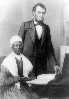 Sojourner Truth (c. 1797 – November 26, 1883) was the self-given name, from 1843, of Isabella Baumfree, an African-American abolitionist and women s rights activist. Pictured with President Abraham Lincoln in October 1864 WHA  !ACHTUNG AUFNAHMEDATUM GESCHÄTZT! Copyright: WHA UnitedArchives019873