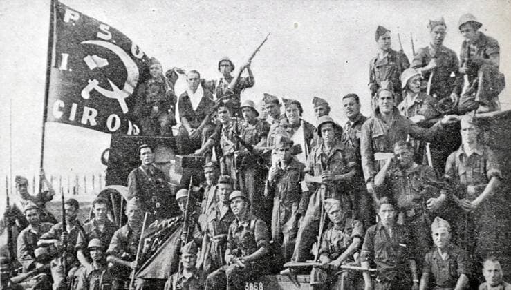 Artillery Forces at Gerona. Republican Communist soldiers during the Spanish Civil War WHA  !ACHTUNG AUFNAHMEDATUM GESCHÄTZT! Copyright: WHA UnitedArchivesWHA_042_0723