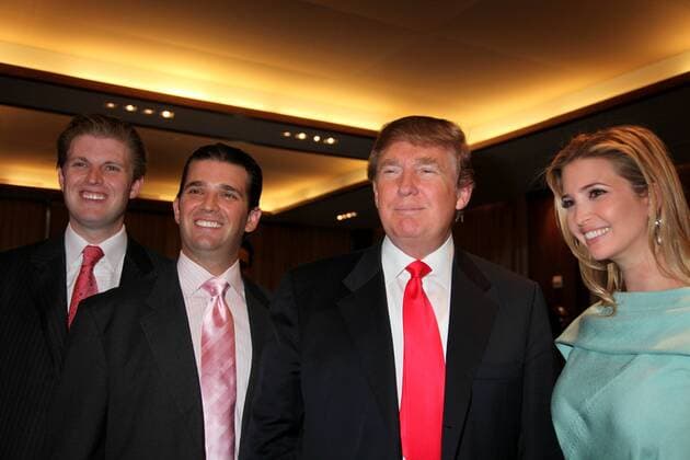 Apr. 09, 2010 - New York, New York, U.S. - The Opening of Trump Soho, with a ribbon cutting ceremony and press conference.Trump Soho Hotel, NYC 04-09-2010.Photos by , Photos Inc 2010.DONALD TRUMP WITH CHILDREN DONALD TRUMP JR, ERIC TRUMP And IVANKA TRUMP.K64593SMO - ZUMAms4_