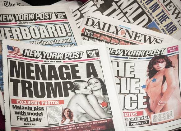 New York Post reports on Melania Trump s modeling career The New York Post from Sunday, July 31, 2016 and Monday, August 1, 2016 features unclothed photographs of Melania Trump taken in 1995 during her modeling career when she used the name Melania K. (  RichardxB.xLevine