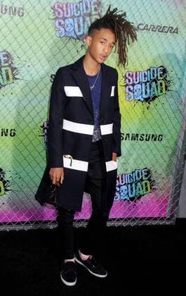 Suicide Squad Premiere in New York Jaden Smith arrives on the red carpet at the world premiere of Suicide Squad at The Beacon Theatre on August 1, 2016 in New York City.  NYP20160801211 DENNISxVANxTINE