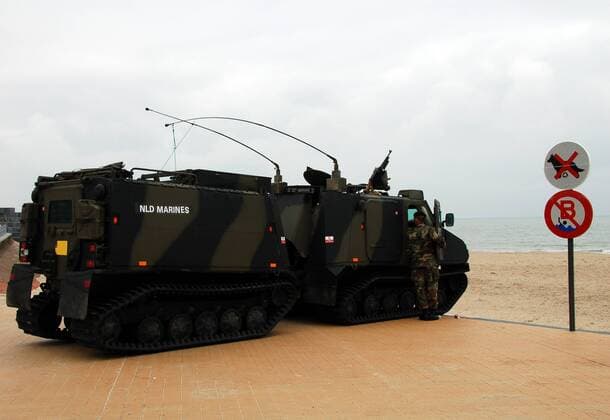 August 28, 2008 - The Bandvagn BvS-10 Viking used by the Dutch Royal Marines during a Field Training Exercise on the beach in Ostend (Oostende), Belgium.  Copyright: LucxDexJaeger StocktrekxImages JAE100236M