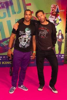 Patrice Bouédibéla und „Evil Jared Hasselhoff - Live Event SUICIDE SQUAD im Cinestar Kino Potsdamer Platz in Berlin am 03.08.2016. Live Event SUICIDE SQUAD