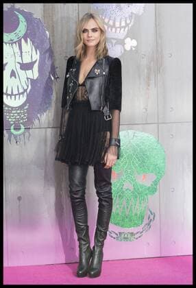 . 03 08 2016. London, United Kingdom. Cara Delevingne arriving for the Suicide Squad premiere in London.  xStephenxLockx xi-Imagesx IIM-13272-0057