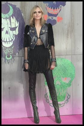 . 03 08 2016. London, United Kingdom. Cara Delevingne arriving for the Suicide Squad premiere in London.  xStephenxLockx xi-Imagesx IIM-13272-0058