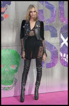 . 03 08 2016. London, United Kingdom. Cara Delevingne arriving for the Suicide Squad premiere in London.  xStephenxLockx xi-Imagesx IIM-13272-0067