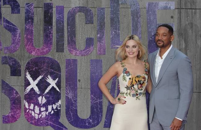 Australian actress Margot Robbie and American actor Will Smith attending the European Premiere of Suicide Squad at London s Odeon Leicester Square. AUGUST 3rd 2016  GBHx162572