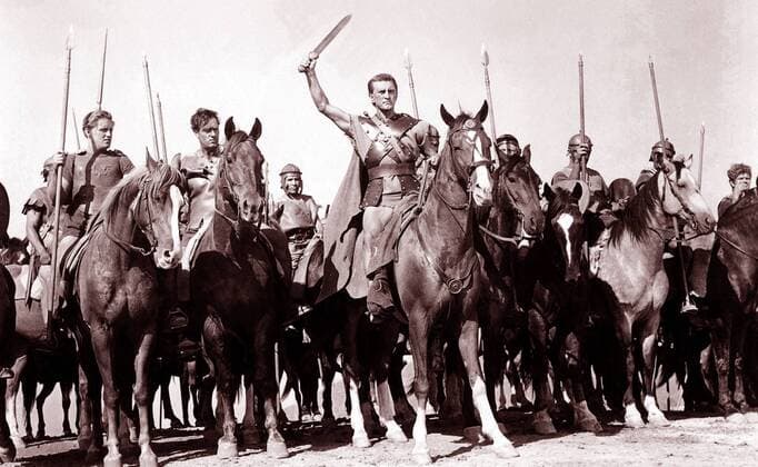 Still from the Film Spartacus the story of the slave Spartacus leads a violent revolt against the decadent Roman Republic. Staring Kirk Douglas, Laurence Olivier and Jean Simmons. Dated 1960 WHA  !ACHTUNG AUFNAHMEDATUM GESCHÄTZT! Copyright: WHA UnitedArchivesWHA_055_0639