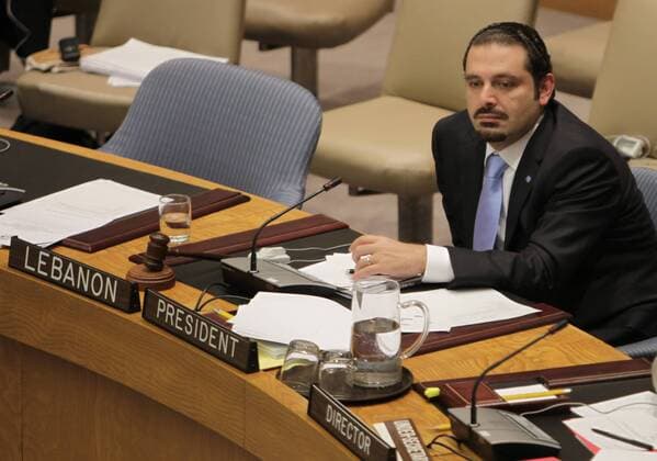 May 26, 2010 - New York, NY, US - United Nations - New York - May 26 2010 - Saad Hariri (centre), Prime Minister of Lebanon (which currently holds the Security Council s rotating presidency), chairs a Council meeting on maintenance of international peace and security. .Caption by : UN Photo - ZUMAra1_