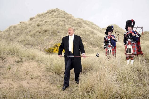 May 27, 2010 - Balmedie, Scotland, United Kingdom - DONALD TRUMP visits the Sand Dunes and the site of the Trump Golf Course development, Balmedie, Aberdeenshire.  - ZUMAts3_