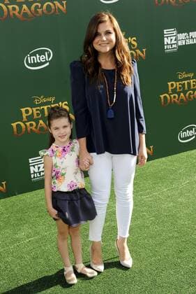 Tiffani Thiessen & daughter Harper Smith PETE S DRAGON FILM PREMIERE Hollywood Patrick Rideaux PicturePerfect