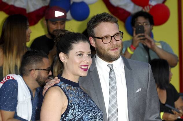 Seth Rogen & wife Lauren Miller SAUSAGE PARTY FILM PREMIERE Los Angeles Patrick Rideaux PicturePerfect