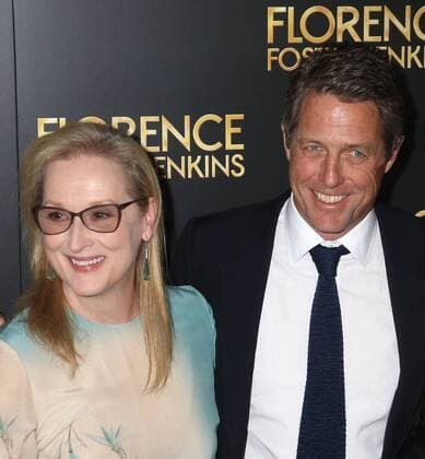 August 9, 2016 - New York, New York, U.S. - Actress MERYL STREEP and actor HUGH GRANT attend the New York premiere of Florence Foster Jenkins held at AMC Loews Lincoln Square. New York U.S. - ZUMAk03_