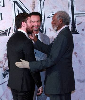 L-R, British actor Toby Kebbell, Brazilian actor Rodrigo Santoro and US actor Morgan Freeman arrive for the world premier of Ben Hur at the Metropolitan Theater in Mexico City, Mexico, 09 August 2016. EFE Mario Guzman World premier of Ben Hur in Mexico City !ACHTUNG: NUR REDAKTIONELLE NUTZUNG!  MEX25 20160810-636064095348955133