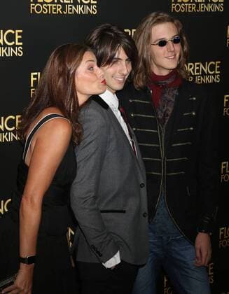 August 9, 2016 - New York, New York, U.S. - Former model PAULINA PORIZKOVA and her sons JONATHAN OCASEK and OLIVER OCASEK attend the New York premiere of Florence Foster Jenkins held at AMC Loews Lincoln Square. New York U.S. - ZUMAk03_