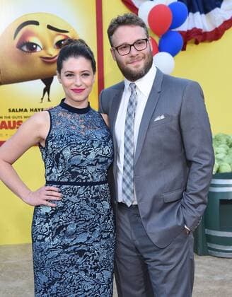 August 9, 2016 - Westwood, California, U.S. - Seth Rogen and Lauren Miller arrives for the premiere of the film Sausage Party at the Village theater. Westwood U.S. - ZUMAo05_