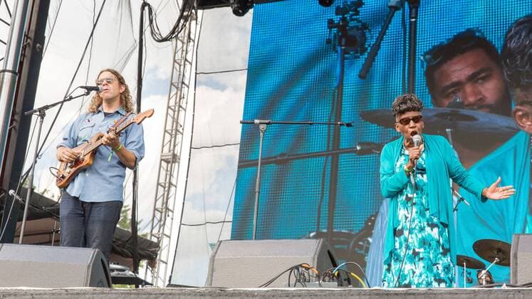 August 13, 2016 - Eau Claire, Wisconsin, U.S - PHIL COOK and LENA MAE PERRY perform live at Eaux Claires Music Festival in Eau Claire, Wisconsin Eau Claire U.S. - ZUMAs135