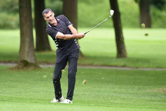 Charity-Golf-Open 2016 am 13.08.2016 im Osnabrücker Golf Club in Bissendorf Thomas Stratos beim Abschlag. Foto: osnapix Charity-Golf-Open 2016 mt