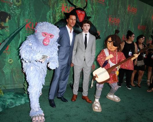 August 14, 2016 - Los Angeles, CA, United States - 14 August 2016 - Los Angeles, California - Matthew McConaughey and Art Parkinson. Kubo and The Two Strings World Premiere held at the AMC Universal City Walk Universal Studios Hollywood in Los Angeles. Photo Credit: AdMedia Los Angeles United States - ZUMAa123