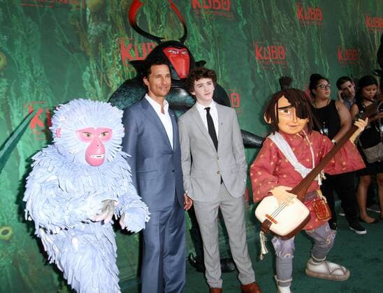 August 14, 2016 - Los Angeles, CA, United States - 14 August 2016 - Los Angeles, California - Matthew McConaughey and Art Parkinson. Kubo and The Two Strings World Premiere held at the AMC Universal City Walk Universal Studios Hollywood in Los Angeles. Photo Credit: AdMedia Los Angeles United States - ZUMAa123