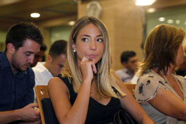 Spanish striker Alvaro Morata s girlfriend, Italial model Alice Campello during his prensentation as new player of Real Madrid during an act held at Santiago Bernabeu stadium in Madrid, Spain on 15 August 2016. Morata, who has grown in the reserve of young players of Real Madrid, has signed for the next five seasons after paid 30 euro millions to Juventus. Alvaro Morata presented as new player of Real Madrid !ACHTUNG: NUR REDAKTIONELLE NUTZUNG!  20160815-636068745531784192