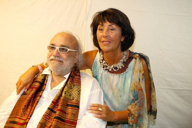 June 25, 2010 - Athens, Greece - DEMIS ROUSSOS with her wife Marie. Singer DEMIS ROUSSOS live at the Roman theater of Herodes Atticus in Athens - ZUMAv62_