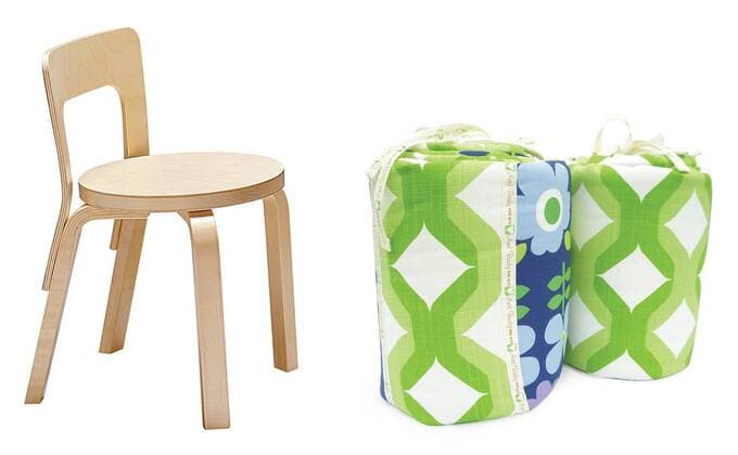 Designklassiker von Alvar Aalto Aunt Bucky s Granny Garden crib bumper set, right, is colorful and whimsical (25, The Pajama Squid). Alvar Aalto s children s chair comes in four heights (85, Kidonyc.com). Illustrates DESIGN-NURSERY (category l), by Alexa Yablonski - ZUMAs70_