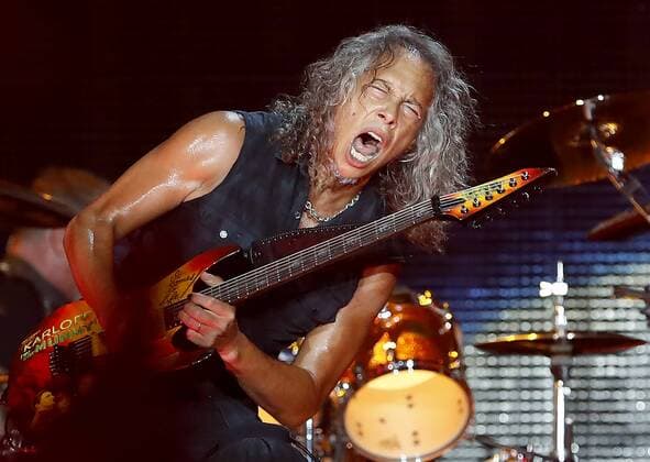 August 20, 2016 - Minneapolis, MN, USA - Metallica lead guitarist Kirk Hammett during a performance at US Bank Stadium. CARLOS GONZALEZ cgonzalez@startribune.com - August 20, 2016, Minneapolis, MN, US Bank Stadium, Metallica in Concert Minneapolis USA - ZUMAm42_