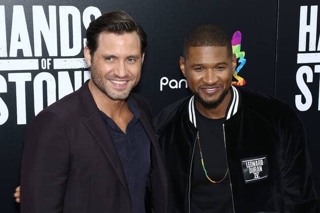 Edgar Ramirez und Usher bei der Hands of Stone Film Premiere am 22.08.2016 in New York Hands of Stone Filmpremiere in New York City, 2016 