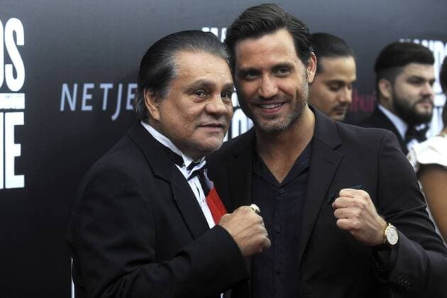 Roberto Duran und Edgar Ramirez bei der Premiere des Kinofuls Hands of Stone im SVA Theatre. New York, 22.08.2016 Foto:xD.xVanxTinex xFuturexImage