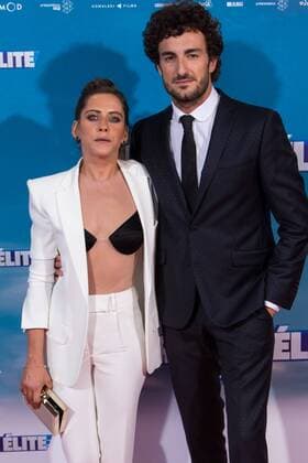 Spanish actress Maria Leon and Miki Esoarbe during the premiere of Cuerpo de Elite at Capitol cinema. Madrid. August 25, 2016.  (20160825005)