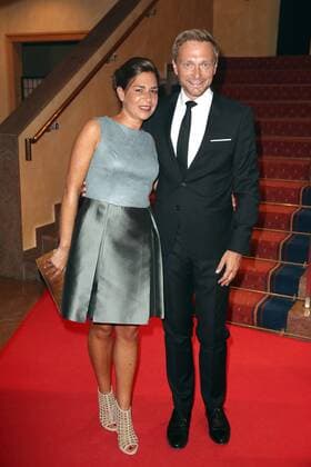 Christian Lindner mit Gattin Dagmar Rosenfeld-Lindner bei der Golf Charity Masters Party im Hotel The Westin. Leipzig, 27.08.2016 Foto:xS.xGabschx xFuturexImage