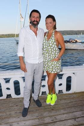 Ugo Crocamo mit Simone Ballack, Serfan Fashion Show im Hugo s Beach am Starnberger See in Starnberg am 27.08.2016