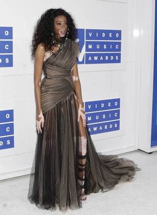 MTV Video Music Awards in New York Winnie Harlow arrives on the red carpet at the 2016 MTV Video Music Awards at Madison Square Garden in New York City on August 28, 2016. Performers at the 2016 MTV VMA s include Rihanna, Britney Spears, Ariana Grande and Nicki Minaj.  NYP20160828110 JOHNxANGELILLO