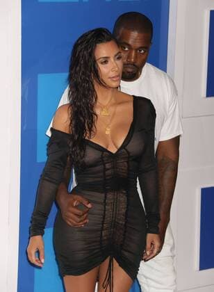 August 28, 2016 - New York, New York, U.S. - KIM KARDASHIAN WEST and KAYNE WEST attend the arrivals at the 2016 MTV Video Music Awards held at Madison Square Garden. New York U.S. - ZUMAk03_