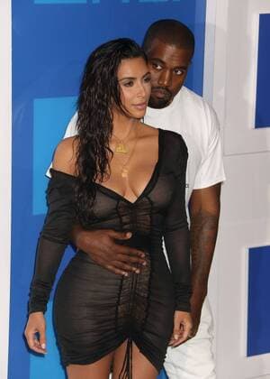 August 28, 2016 - New York, New York, U.S. - KIM KARDASHIAN WEST and KAYNE WEST attend the arrivals at the 2016 MTV Video Music Awards held at Madison Square Garden. New York U.S. - ZUMAk03_