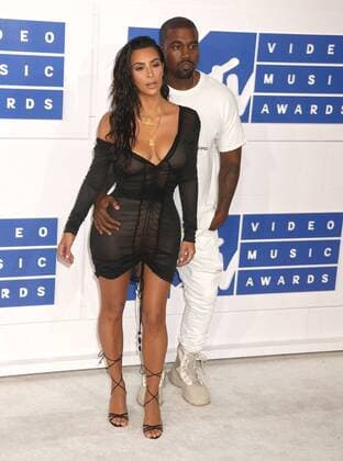 August 28, 2016 - New York, New York, U.S. - KIM KARDASHIAN WEST and KAYNE WEST attend the arrivals at the 2016 MTV Video Music Awards held at Madison Square Garden. New York U.S. - ZUMAk03_