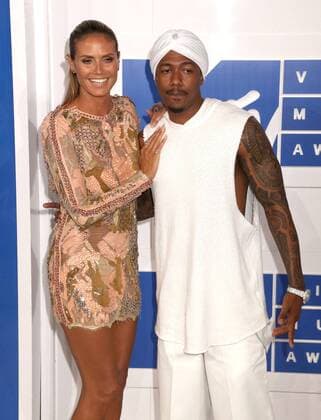 August 28, 2016 - New York, New York, U.S. - Model HEIDI KLUM and NICK CANNON attend the arrivals at the 2016 MTV Video Music Awards held at Madison Square Garden. New York U.S. - ZUMAk03_