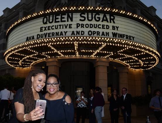 Executive producer creator Ava DuVernay (L) and executive producer Oprah Winfrey attend the premiere of OWN s television drama series Queen Sugar at Warner Bros. Studio in Burbank, California on August 29, 2016. Storyline: The series chronicles the lives and loves of three estranged siblings in Louisiana.  LAP2016082903 JIMxRUYMEN