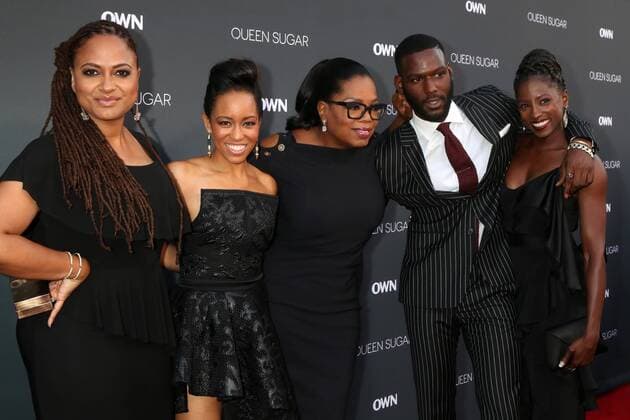 LOS ANGELES - AUG 29: Ava DuVernay, Dawn-Lyen Gardner, Oprah Winfrey, Kofi Siriboe, Rutina Wesley at the Premiere Of OWN s Queen Sugar at the Warner Brothers Studios on August 29, 2016 in Burbank, CA  KathyxHutchins