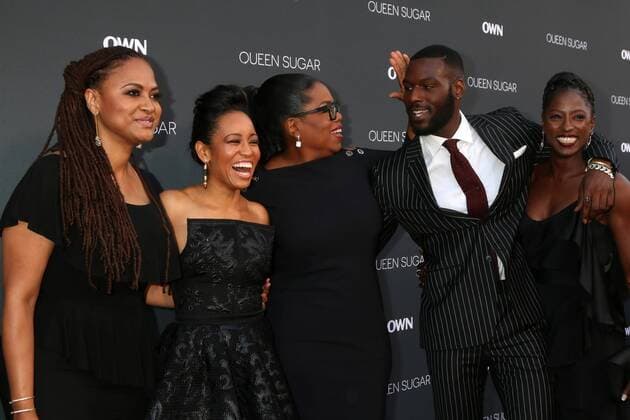 LOS ANGELES - AUG 29: Ava DuVernay, Dawn-Lyen Gardner, Oprah Winfrey, Kofi Siriboe, Rutina Wesley at the Premiere Of OWN s Queen Sugar at the Warner Brothers Studios on August 29, 2016 in Burbank, CA  KathyxHutchins