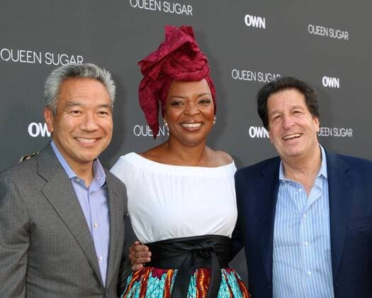 LOS ANGELES - AUG 29: Kevin Tsujihara, Tina Lifford, Peter Roth at the Premiere Of OWN s Queen Sugar at the Warner Brothers Studios on August 29, 2016 in Burbank, CA  KathyxHutchins