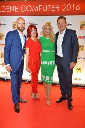 19.Goldener Computerpreis 2016 Axel Telzerow, Eva Miss IFA 2016, Barbara Schoeneberger, Dr. Hans Hammer Verleihung des 19. Goldener Computers der Fachzeitschrift Computer Bild im Axel-Springer-Haus in Berlin am 30.08.2016