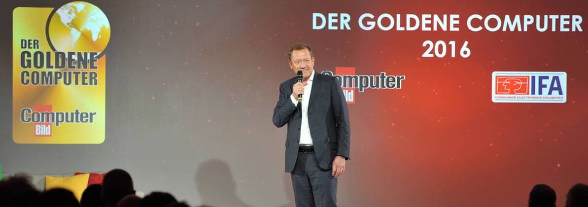 19.Goldener Computerpreis 2016 Dr. Hans Hammer Verleihung des 19. Goldener Computers der Fachzeitschrift Computer Bild im Axel-Springer-Haus in Berlin am 30.08.2016