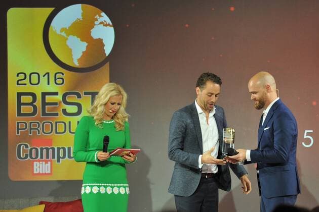 19.Goldener Computerpreis 2016 Barbara Schoeneberger, Sascha Mallah, Axel Telzerow Verleihung des 19. Goldener Computers der Fachzeitschrift Computer Bild im Axel-Springer-Haus in Berlin am 30.08.2016