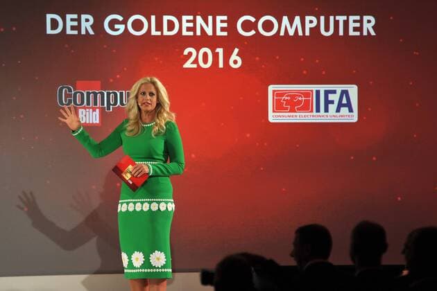 19.Goldener Computerpreis 2016 Barbara Schoeneberger Verleihung des 19. Goldener Computers der Fachzeitschrift Computer Bild im Axel-Springer-Haus in Berlin am 30.08.2016