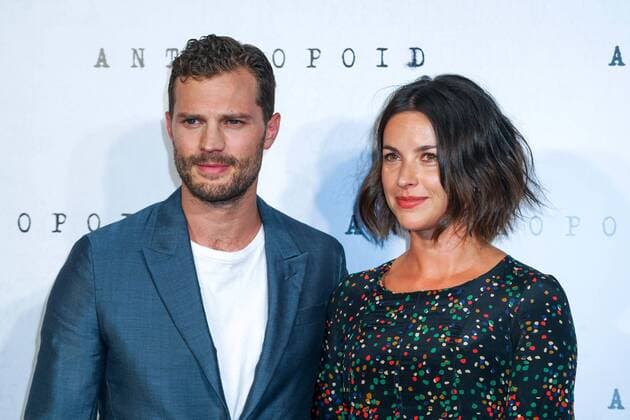 Northern Irish actor, model, and musician Jamie Dornan and his wife, English actress Amelia Warner, attending the UK premiere of Anthropoid at BFI Southbank in London. AUGUST 30th 2016  SLIx162794